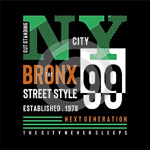 New york city urban t shirt design graphic typography, vector illustration concept art