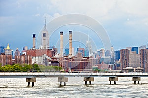 New York City USA, industrial factory plant in the city