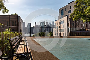 New York, City / USA - JUL 10 2018: Lower Manhattan skyline view