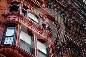 New York, City / USA - JUL 10 2018: Old Buildings of Brooklyn H