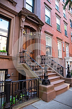 New York, City / USA - JUL 10 2018: Old Buildings of Brooklyn H