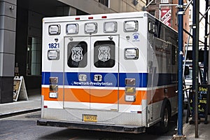 Ambulance car of New York Presbyterian in New York City, USA