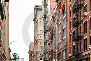 New York City / USA - JUN 27 2018: TriBeCa streets, and building