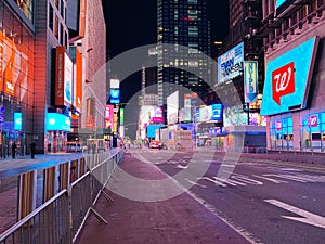 New York City ,USA - June 16 2020. Protests in nyc . Times Square on Broadway at night  - image