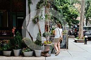 Picturesque street view in Greenwich Village, New York