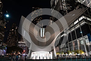 New York City, USA - Oct, 2022: People shopping in Westfield World Trade Center in Manhattan photo