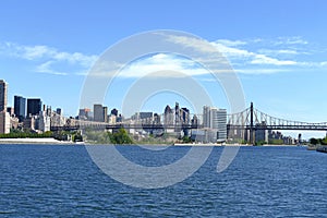 New York City Waterfront, East River and Manhattan Skyline with