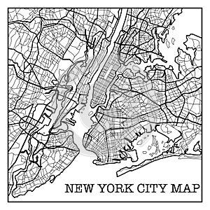 New York City white map