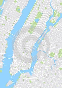New York colored vector map
