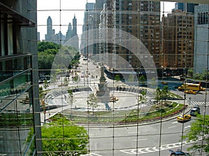 New York Columbus Circle from Time Warner Building Window