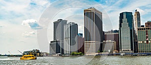 new york downtown architecture. perspective city skyscraper of manhattan. modern skyscraper building in midtown