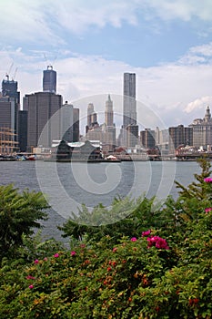 New York East River Waterfront and Skyline USA