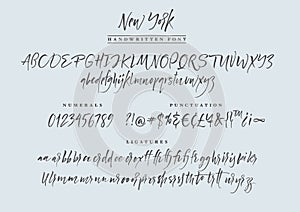 New York handwritten font. Script.