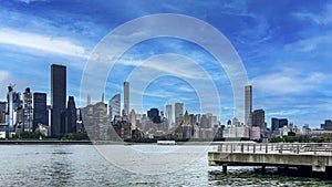 New York from the Long Island cliff pier (USA