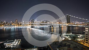 New York Manhattan bridge Moving Timelapse Day