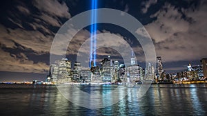 New York Manhattan Lazer Twin Towers Timelapse