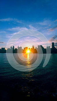 New York - Manhattan sunset view from Long Island City