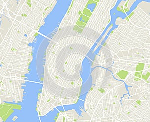 New York and Manhattan urban city vector map