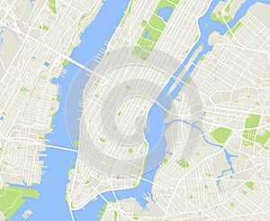 New York and Manhattan urban city vector map photo