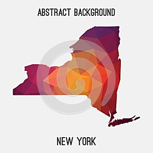 New York map in geometric polygonal,mosaic style.
