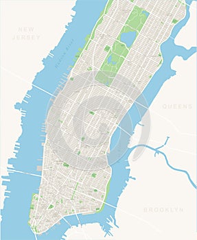 New York Map - Lower and Mid Manhattan. photo