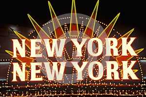 New York New York neon sign in Las Vegas, Nevada