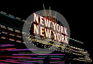 New York New York neon sign on Las Vegas Strip