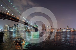 New york night view from brooklyn