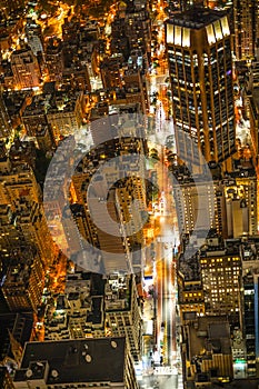 New York night view seen from the Empire State Building