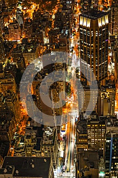 New York night view seen from the Empire State Building