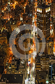 New York night view seen from the Empire State Building