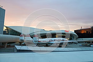 TWA Hotel at the landmark TWA Flight Center building designed by Eero Saarinen at the John F. Kennedy International Airport