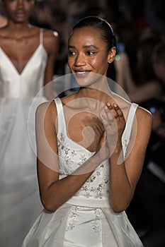 Models walk the runway finale during the Amsale Bridal Spring 2020 fashion collection