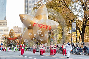 New York, NY - November 22, 2018: 92nd Annual Macy`s Thanksgiving Day Parade on the streets of Manhattan in frigid weather