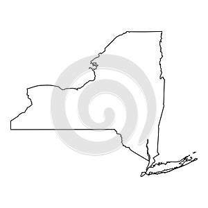 New York NY State Border USA Map Outline
