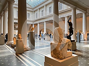 Interior view of the historic Metropolitan Museum of Art of New York City, colloqui.ally