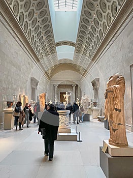 Interior view of the historic Metropolitan Museum of Art of New York City, colloqui.ally