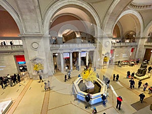 Interior view of the historic Metropolitan Museum of Art of New York City, colloqui.ally