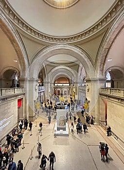 Interior view of the historic Metropolitan Museum of Art of New York City, colloqui.ally