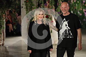 Designer Galia Lahav L and designer Sharon SeverR walk the runway for Galia Lahav Bridal show Fall/Winter 2018 Collection