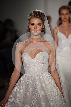 Models walk the runway finale for Blush by Hayley Paige Bridal show Fall/Winter 2018 Collection