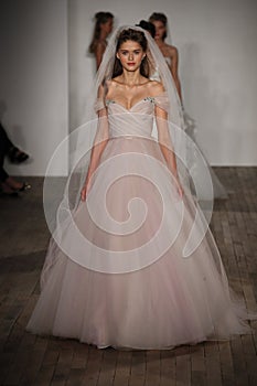 Models walk the runway finale for Blush by Hayley Paige Bridal show Fall/Winter 2018 Collection