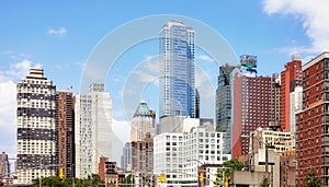 New York panoramic cityscape on a sunny summer day, USA