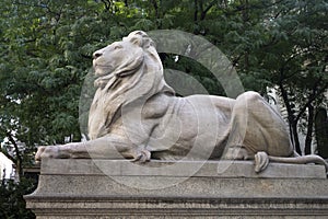 New york public library lion monument