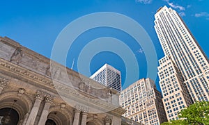 New York Public Library and surrounding skyline