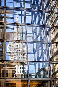 New York reflection of Chrysler building