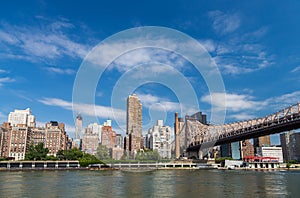 New york residential building by east river from roosevelt islan