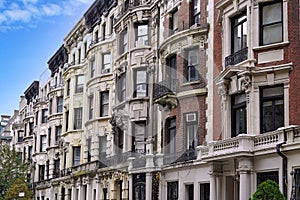 New York, row of elegant beaux-arts style townhouses