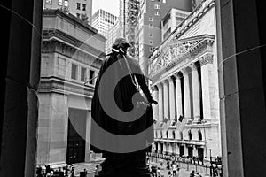 NEW YORK - SEPTEMBER 01, 2018: View of New York Stock Exchange from the Federal Hall , New York City, USA