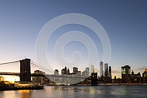 New York skyline with Brooklyn Bridge